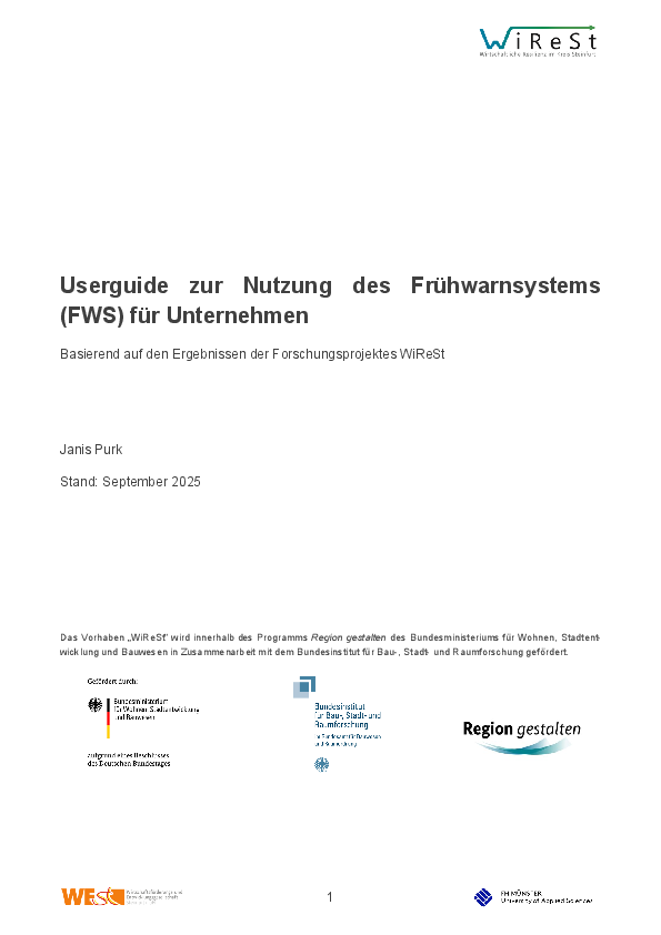 Dokument "Useguide Frühwarnsystem"
